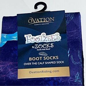 Ovation Footzees by Zocks Sky Horses‎ Boot Socks Over The Calf Shaped Sock New